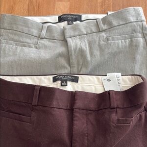 Banana Republic Gray and Brown Ankle Cropped Pants